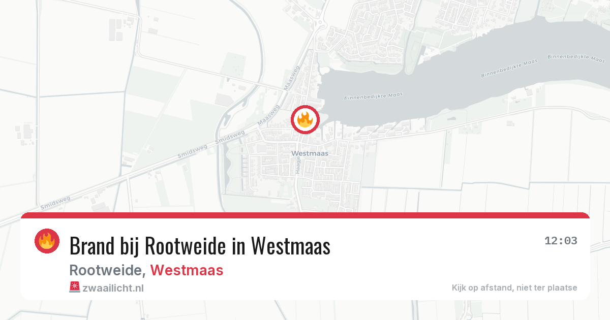 Brand bij Rootweide in Westmaas — 25 jun 2026