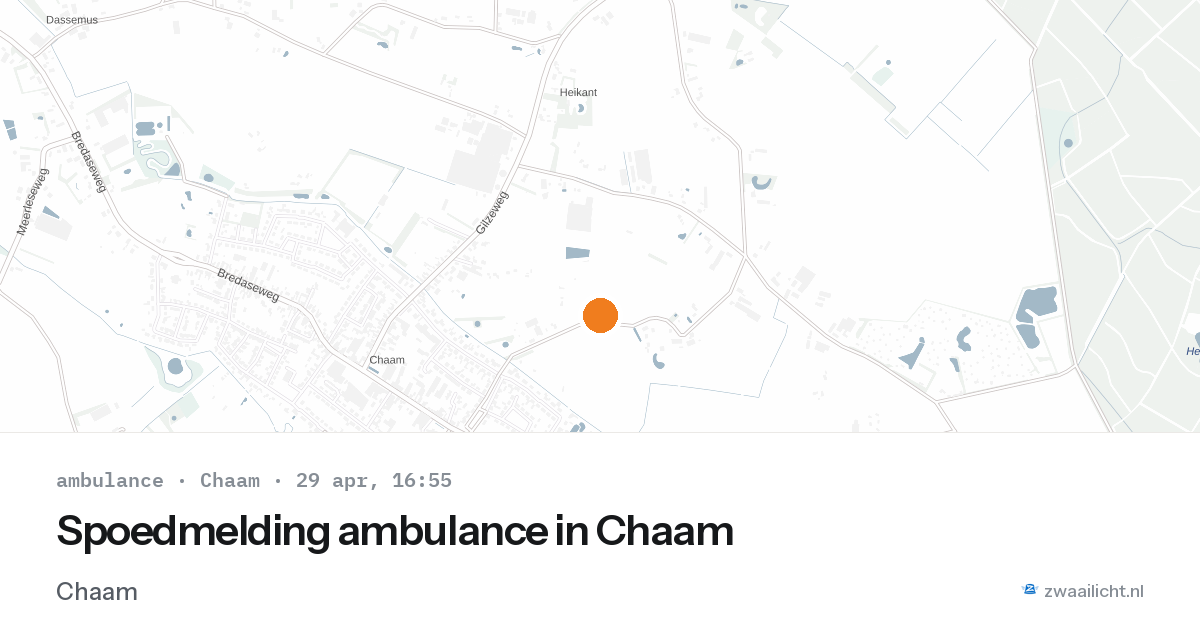 Spoedmelding ambulance in Chaam — 29 apr 2026