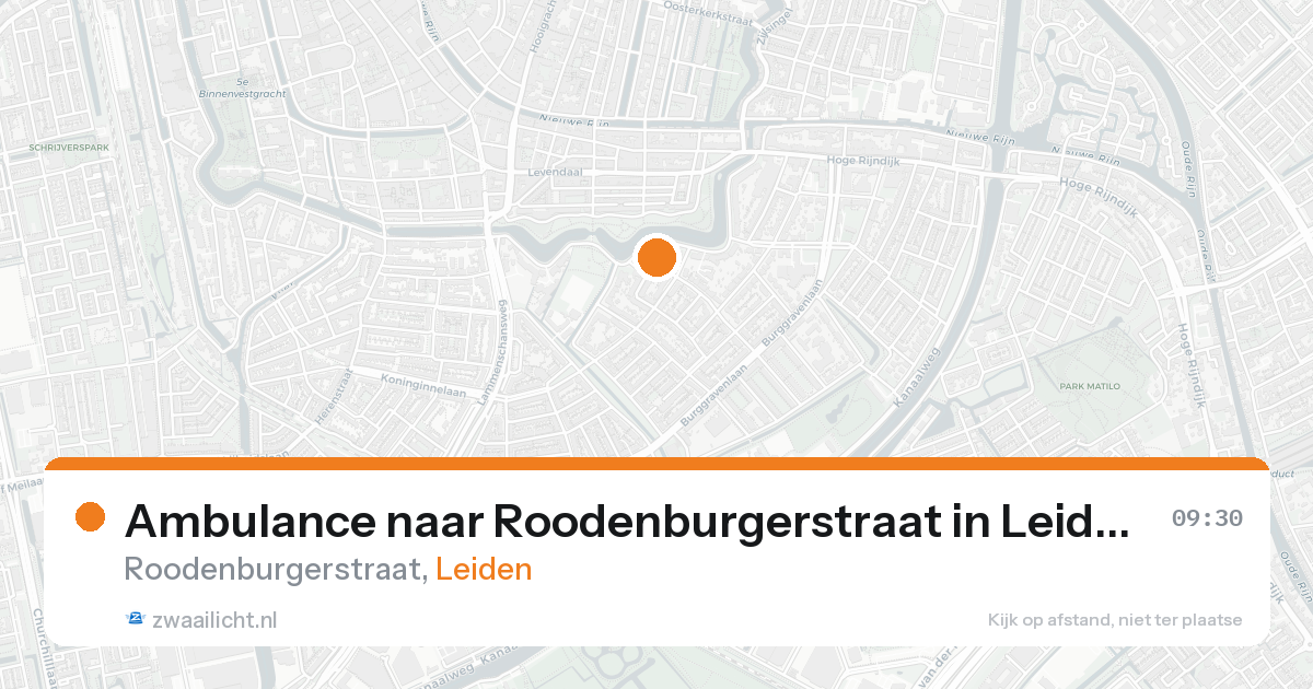 Ambulance naar Roodenburgerstraat in Leiden — 24 aug 2026