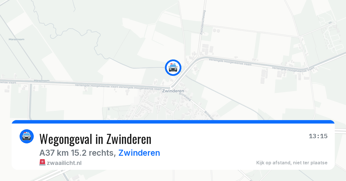 Wegongeval in Zwinderen — 25 jul 2026