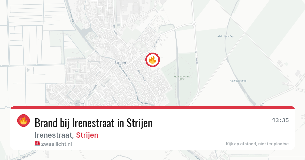Brand bij Irenestraat in Strijen — 13 jun 2026