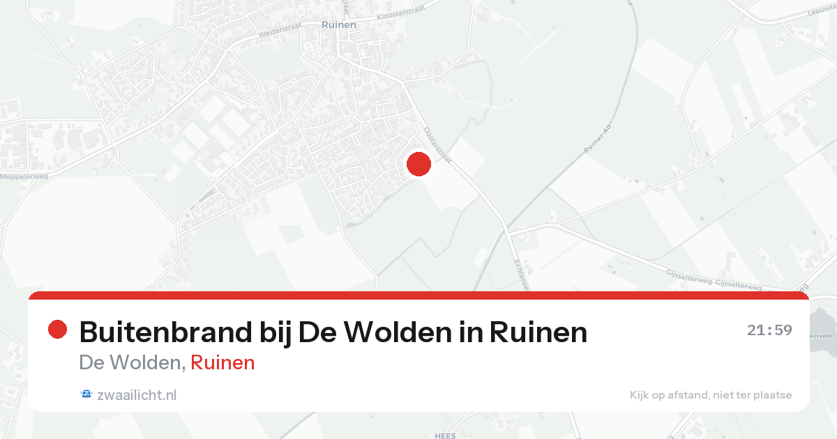 Buitenbrand bij De Wolden in Ruinen — 17 aug 2026