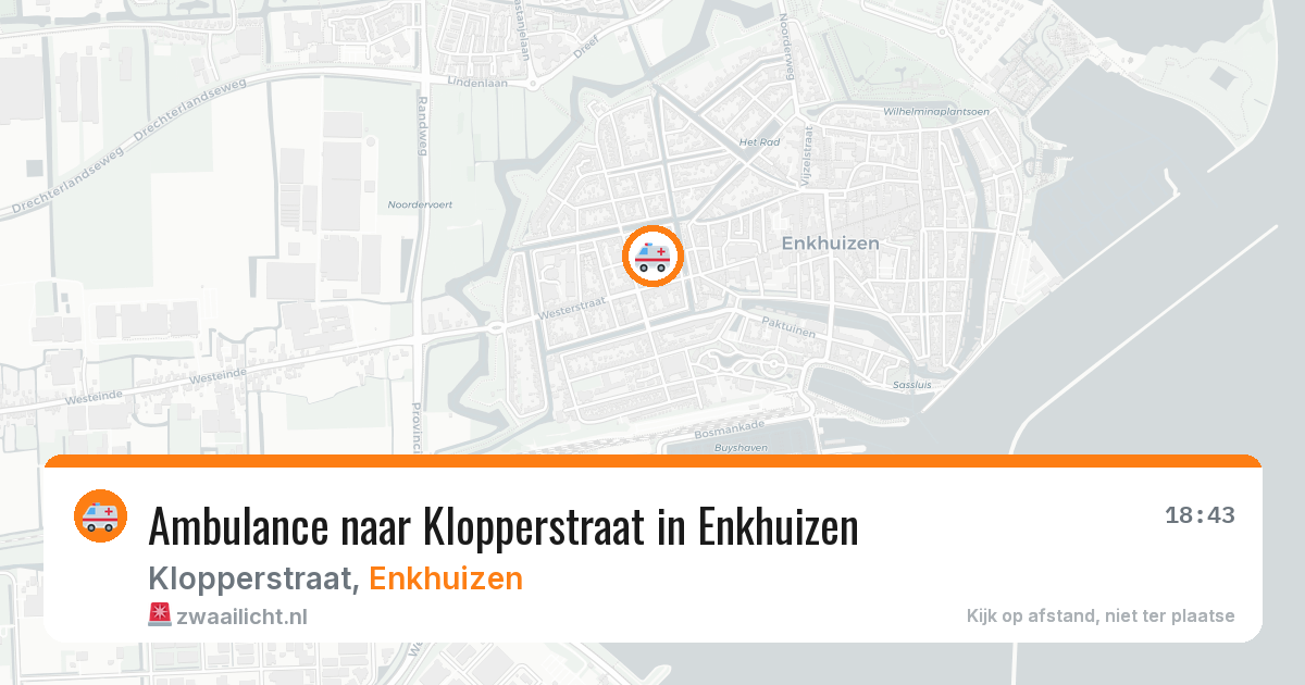 Ambulance naar Klopperstraat in Enkhuizen — 21 apr 2026