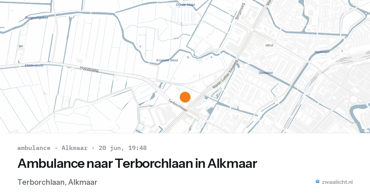 Ambulance naar Terborchlaan in Alkmaar — 20 jun 2026