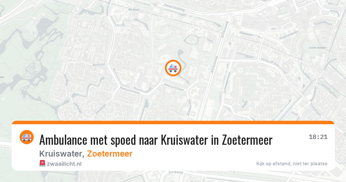 Ambulance met spoed naar Kruiswater in Zoetermeer — 5 aug 2026