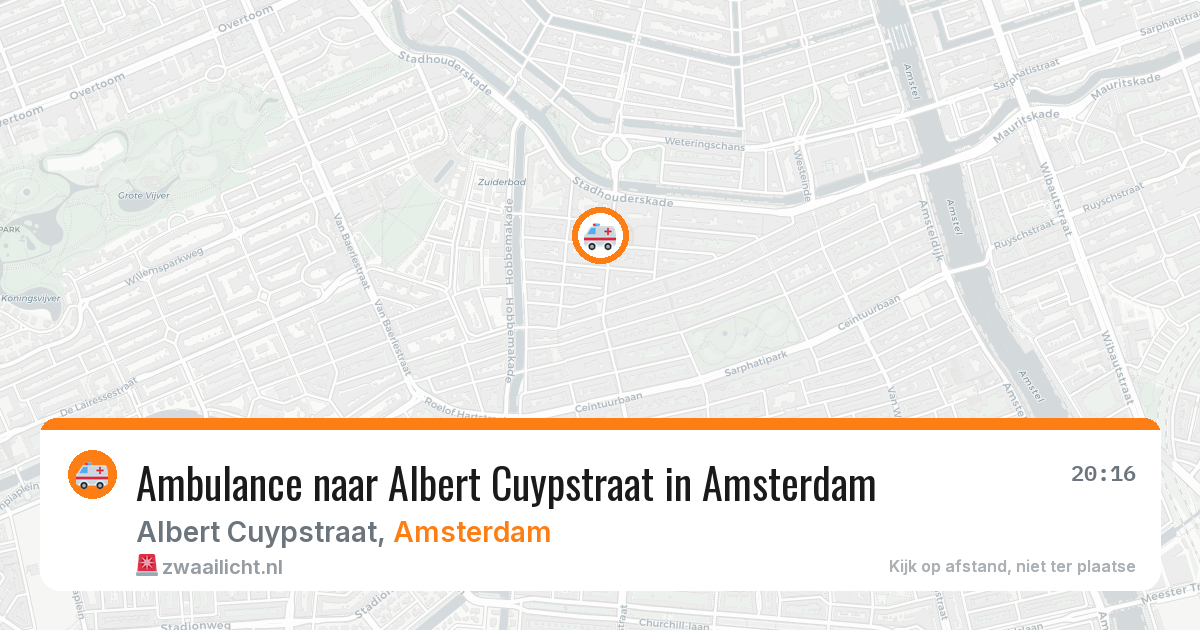 Ambulance naar Albert Cuypstraat in Amsterdam — 8 aug 2026