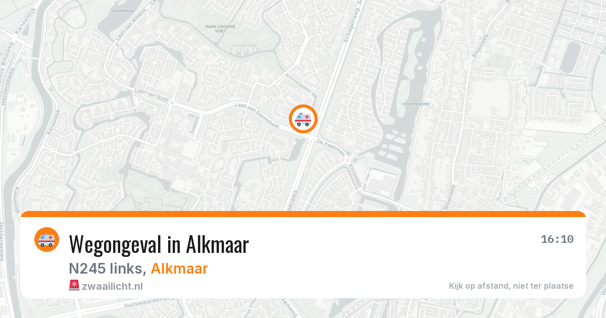 Wegongeval in Alkmaar — 13 aug 2026