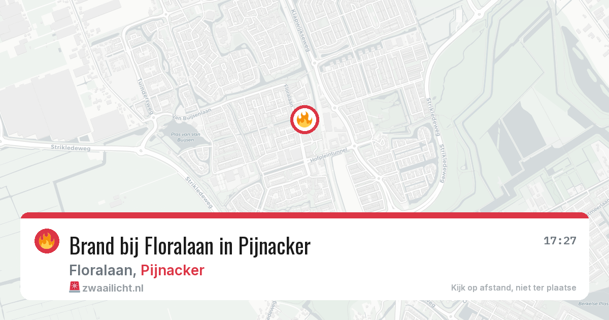 Brand bij Floralaan in Pijnacker — 21 mrt 2026