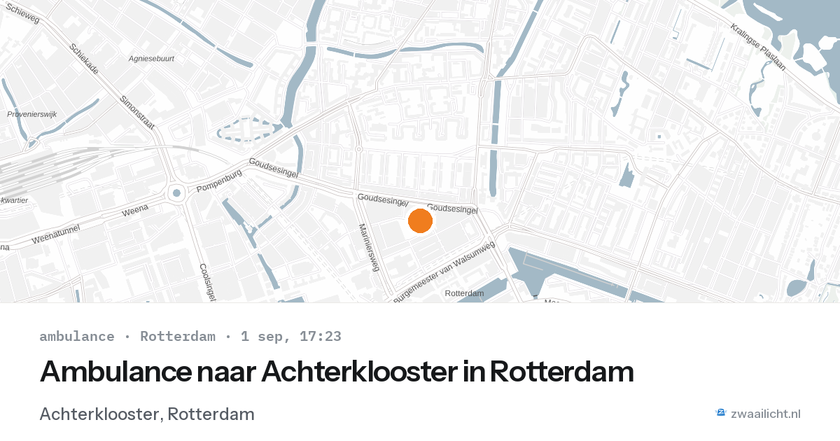 Ambulance naar Achterklooster in Rotterdam — 1 sep 2026