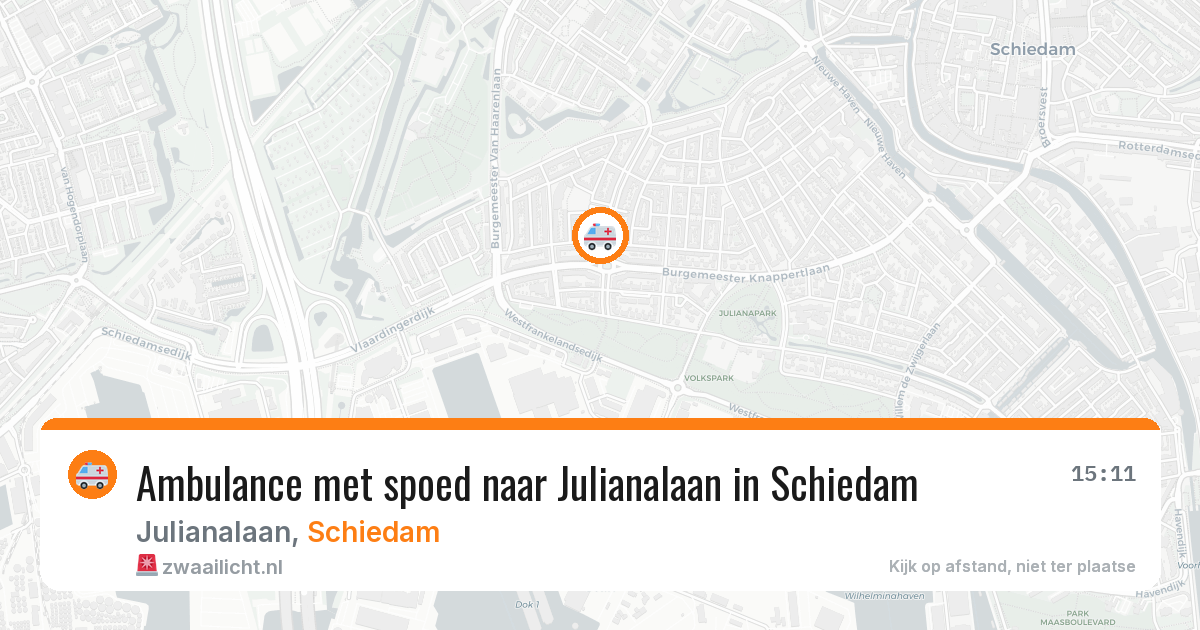Ambulance met spoed naar Julianalaan in Schiedam — 29 jun 2026