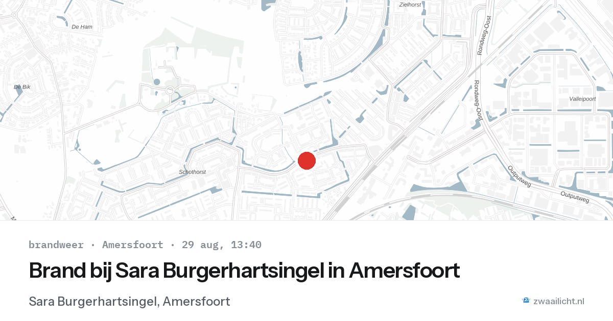 Brand bij Sara Burgerhartsingel in Amersfoort — 29 aug 2026