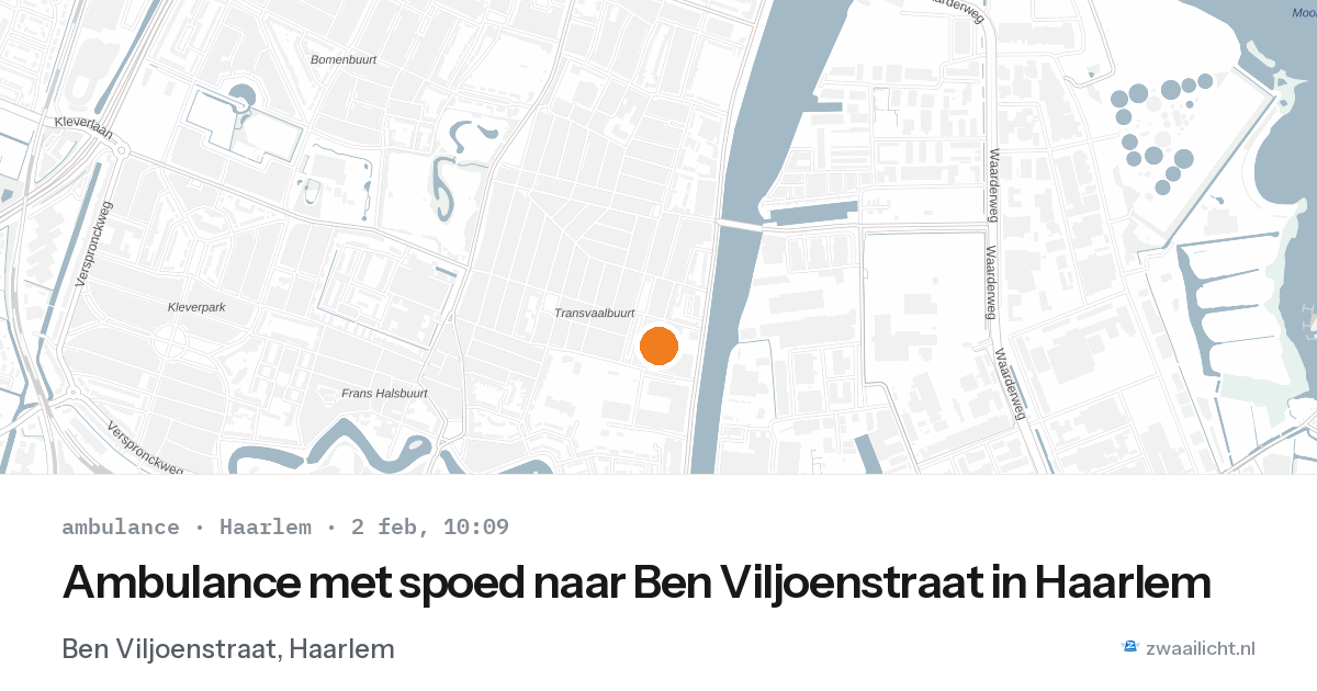 Ambulance met spoed naar Ben Viljoenstraat in Haarlem — 2 feb 2026