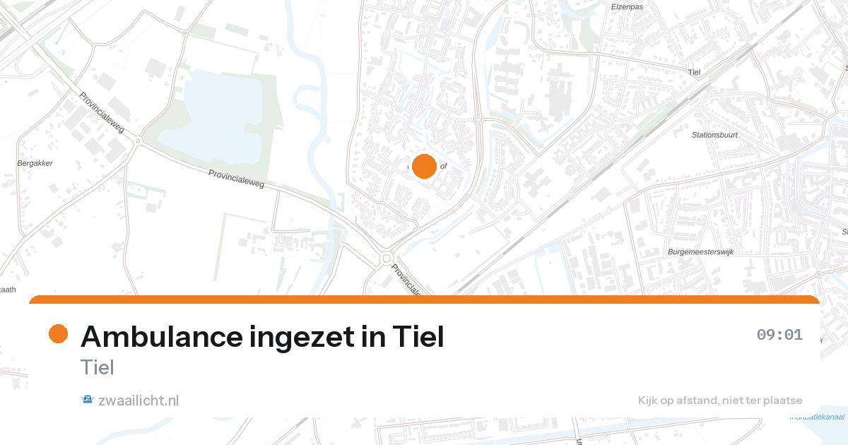 Ambulance ingezet in Tiel — 27 aug 2026