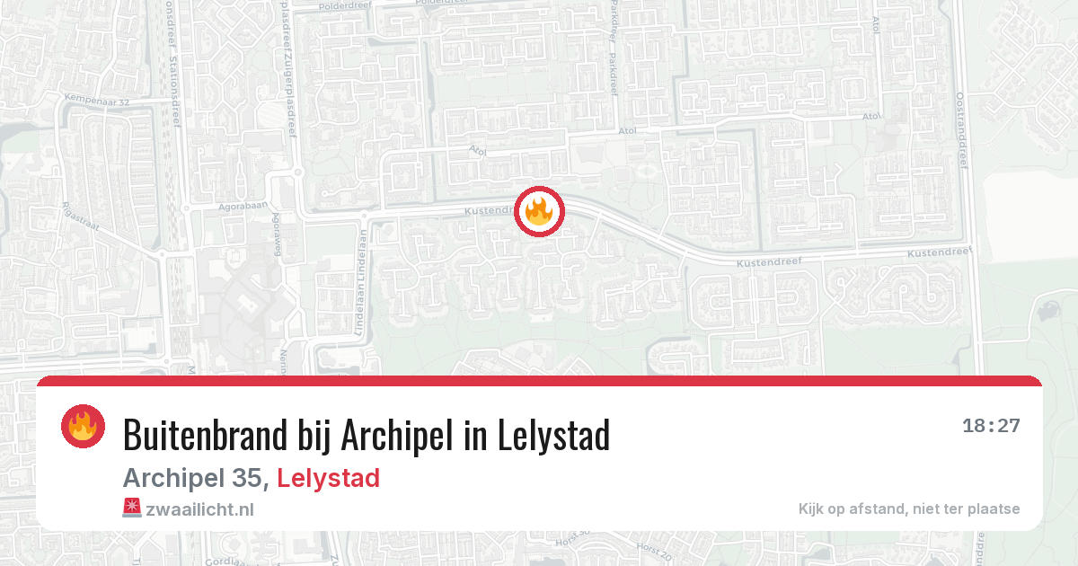 Buitenbrand bij Archipel in Lelystad — 23 jul 2026