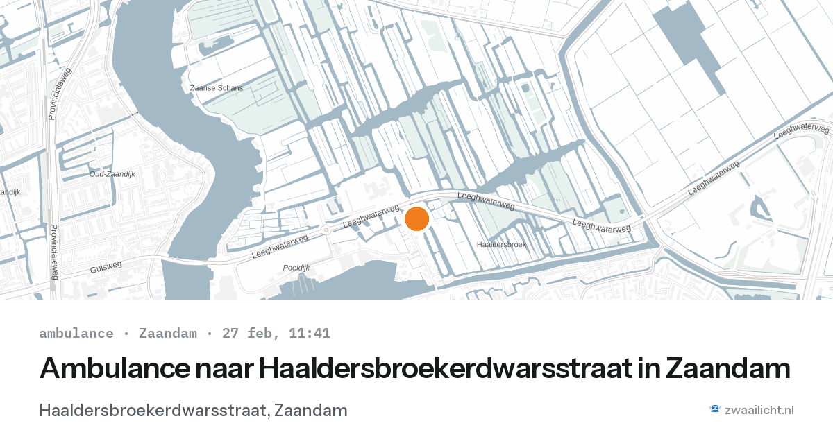 Ambulance naar Haaldersbroekerdwarsstraat in Zaandam — 27 feb 2026