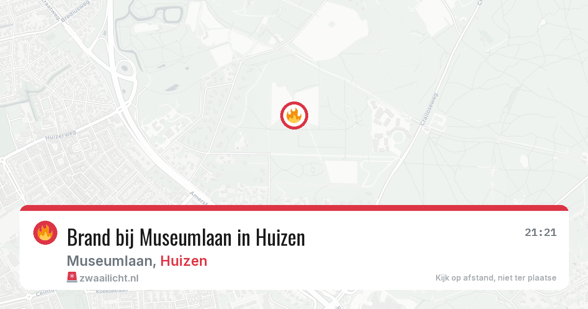 Brand bij Museumlaan in Huizen — 3 jun 2026