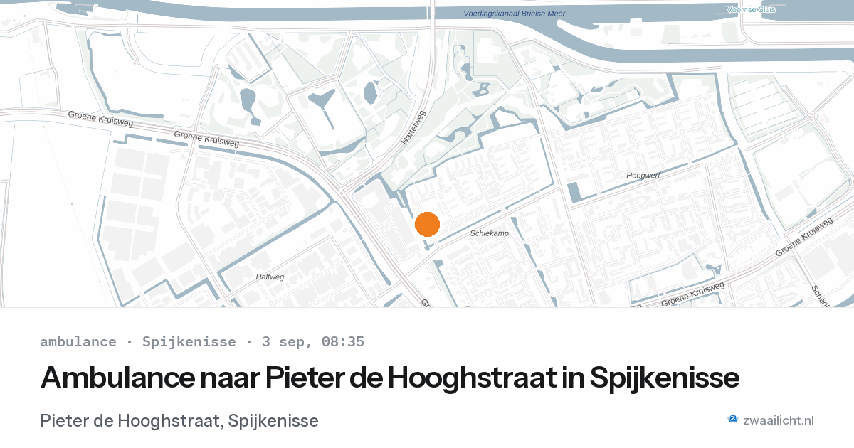Ambulance naar Pieter de Hooghstraat in Spijkenisse — 3 sep 2026