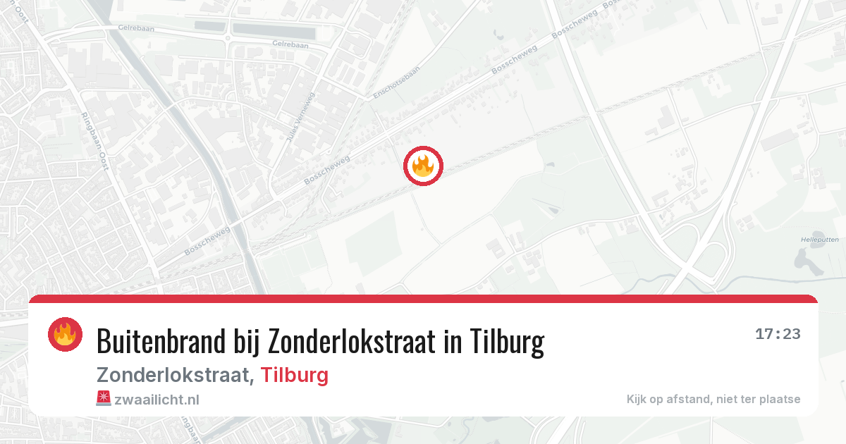 Buitenbrand bij Zonderlokstraat in Tilburg — 23 mrt 2026