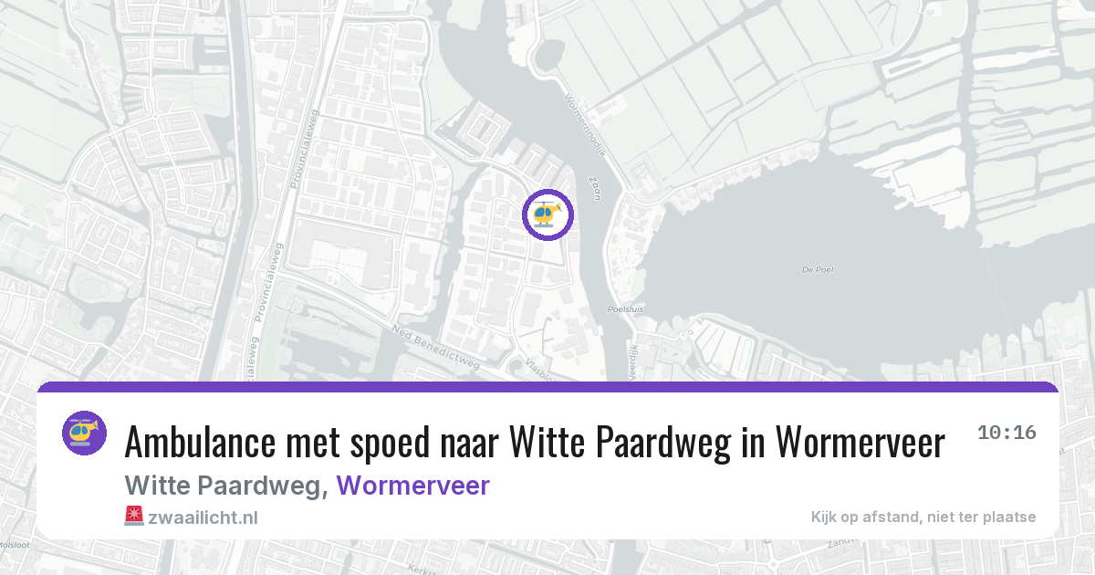 Ambulance met spoed naar Witte Paardweg in Wormerveer — 10 jun 2026