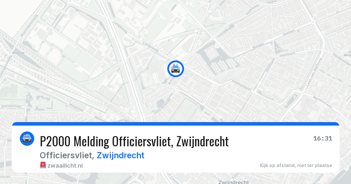 P2000 Melding Officiersvliet, Zwijndrecht — 31 mei 2026