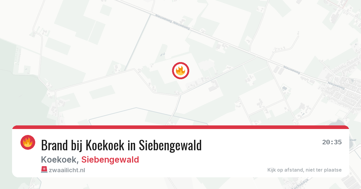 Brand bij Koekoek in Siebengewald — 19 feb 2026