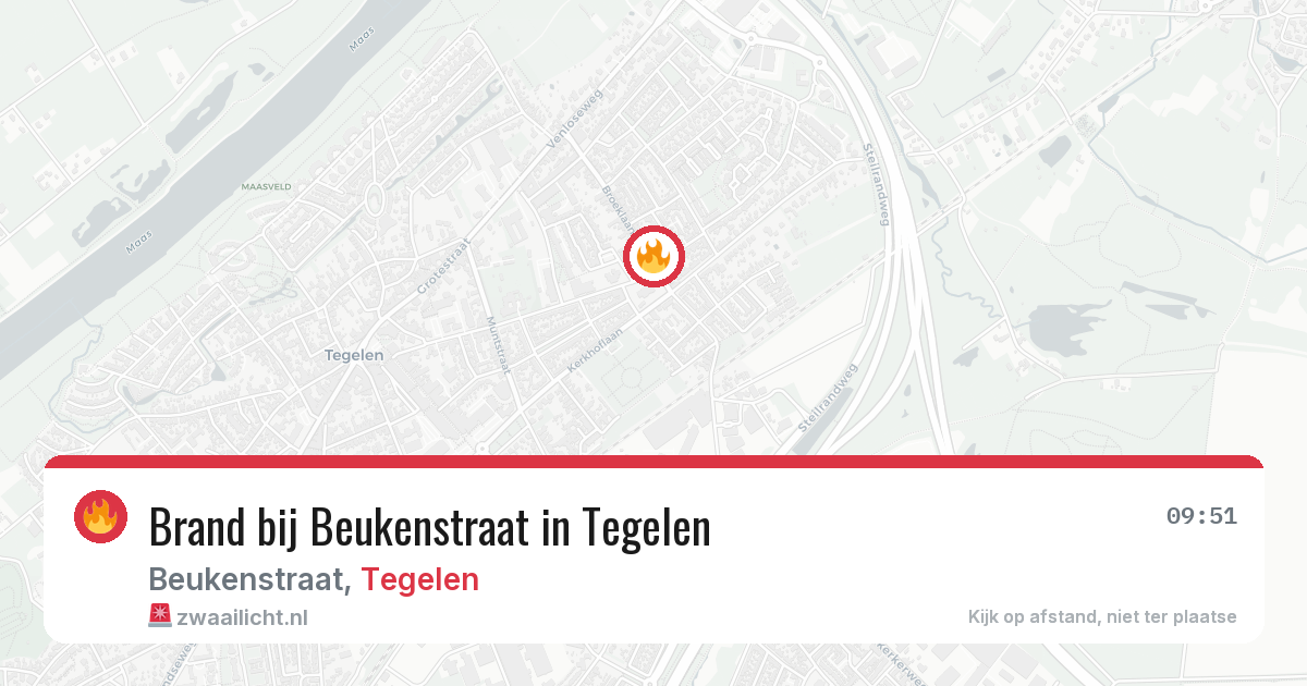 Brand bij Beukenstraat in Tegelen — 7 jun 2026