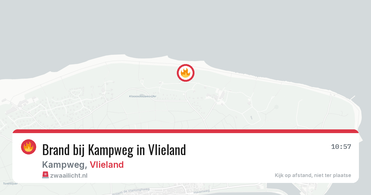 Brand bij Kampweg in Vlieland — 3 aug 2026