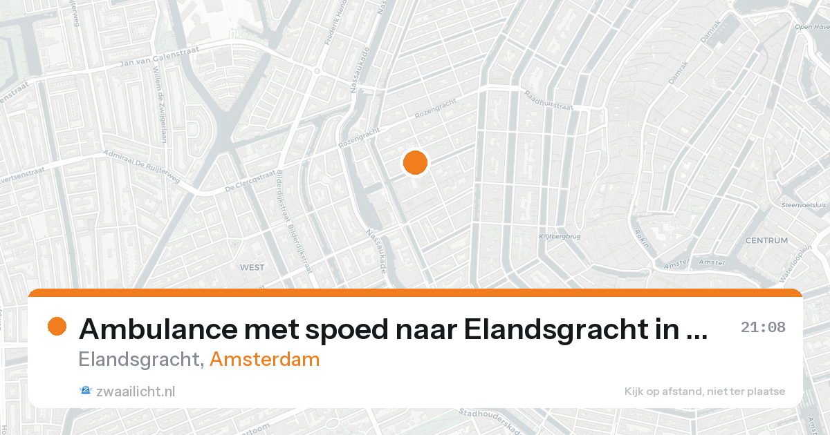 Ambulance met spoed naar Elandsgracht in Amsterdam — 18 aug 2026