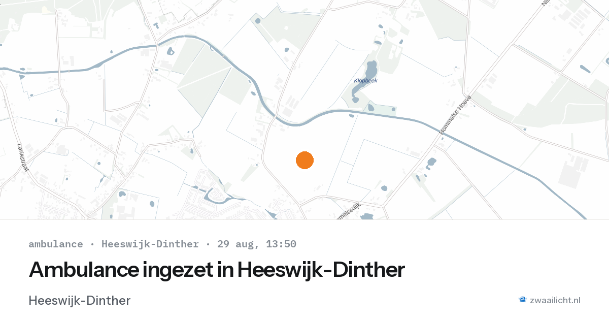 Ambulance ingezet in Heeswijk-Dinther — 29 aug 2026