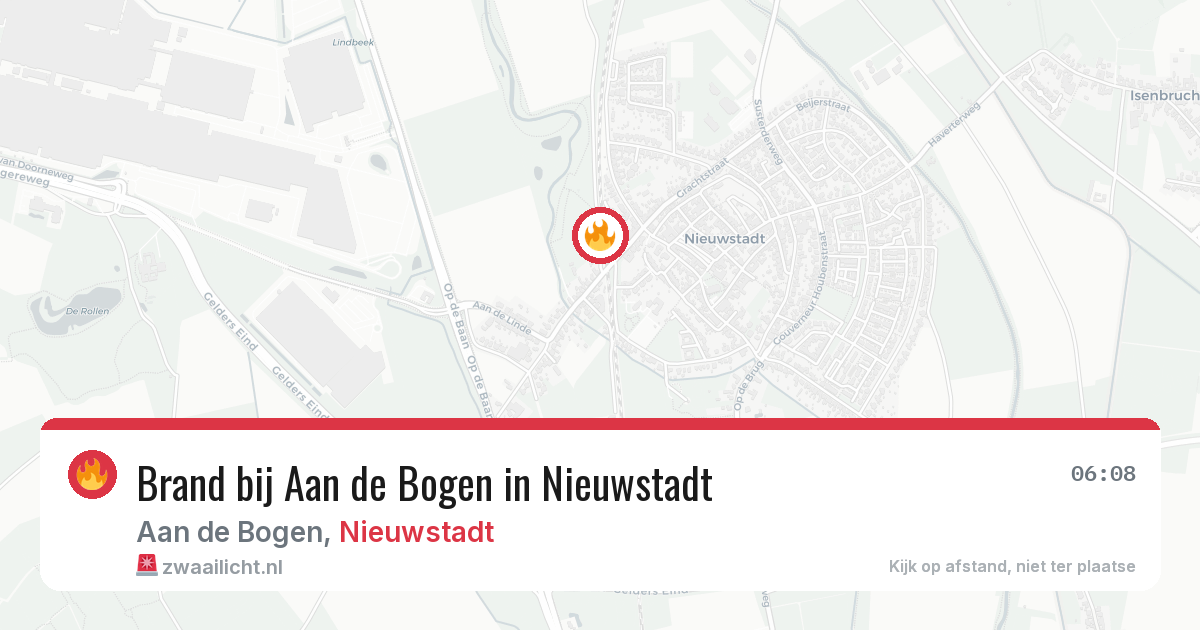 Brand bij Aan de Bogen in Nieuwstadt — 26 jul 2026