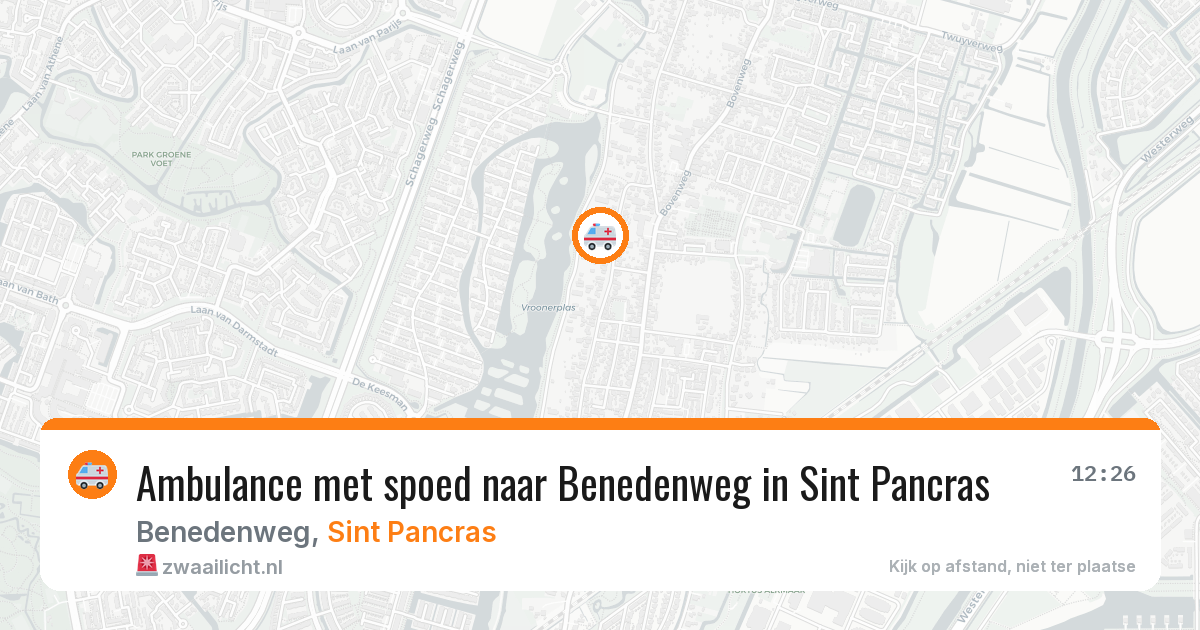 Ambulance met spoed naar Benedenweg in Sint Pancras — 31 mrt 2026