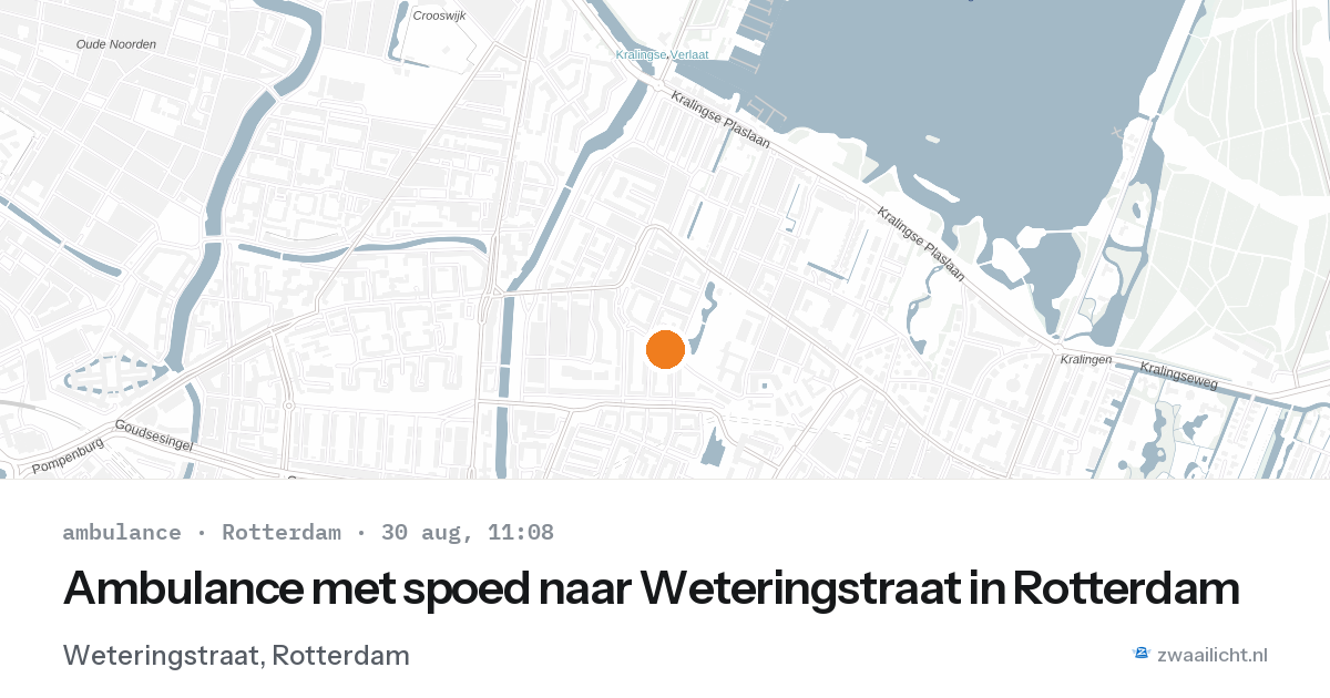 Ambulance met spoed naar Weteringstraat in Rotterdam — 30 aug 2026