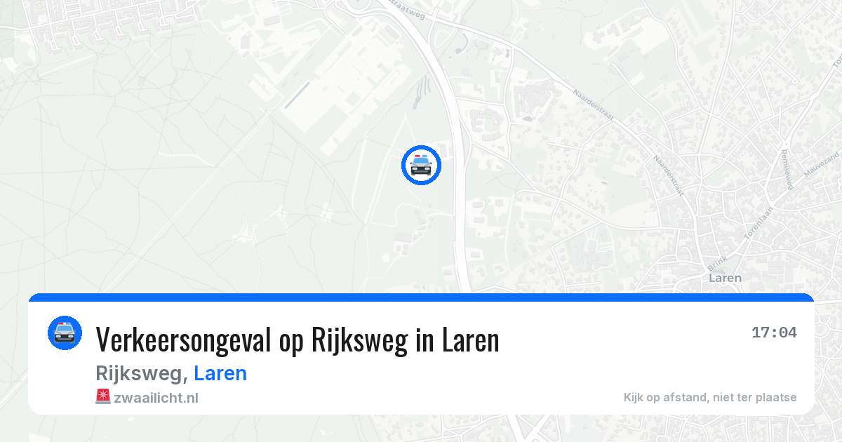 Verkeersongeval op Rijksweg in Laren — 29 apr 2026