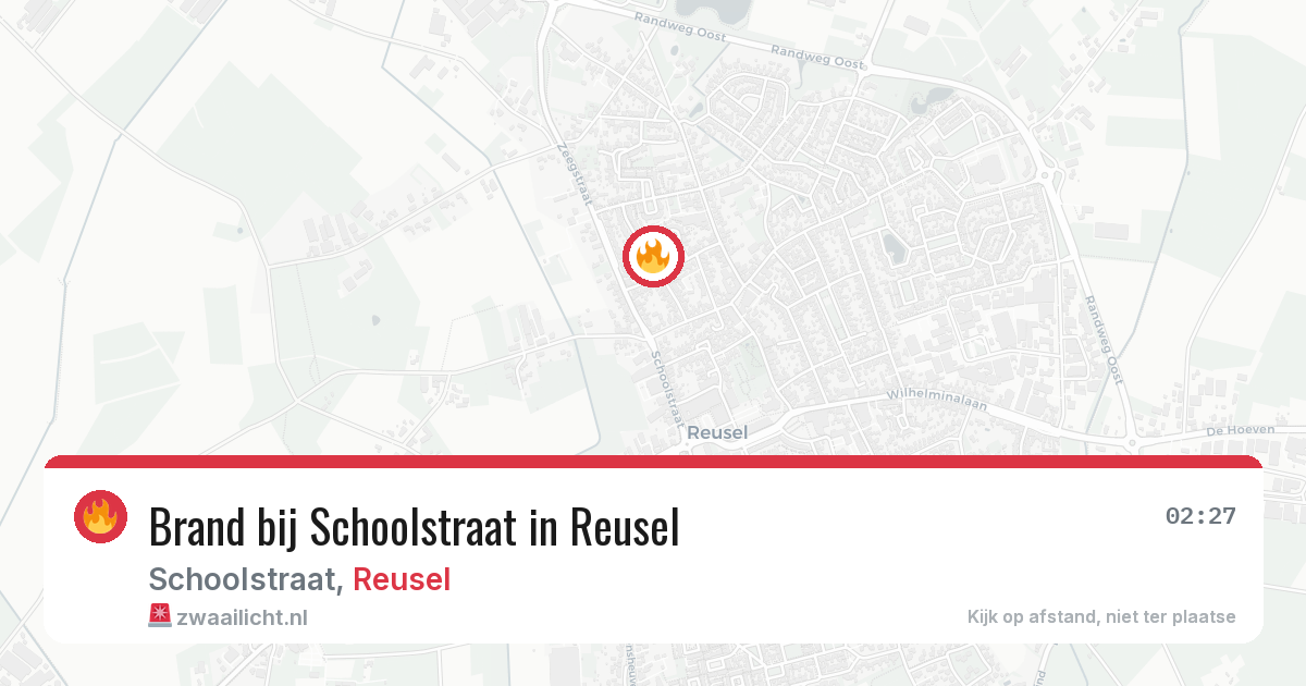 Brand bij Schoolstraat in Reusel — 28 jun 2026