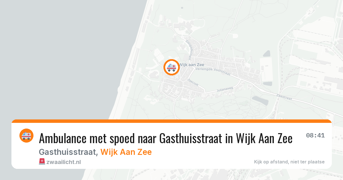 Ambulance met spoed naar Gasthuisstraat in Wijk Aan Zee — 9 aug 2026