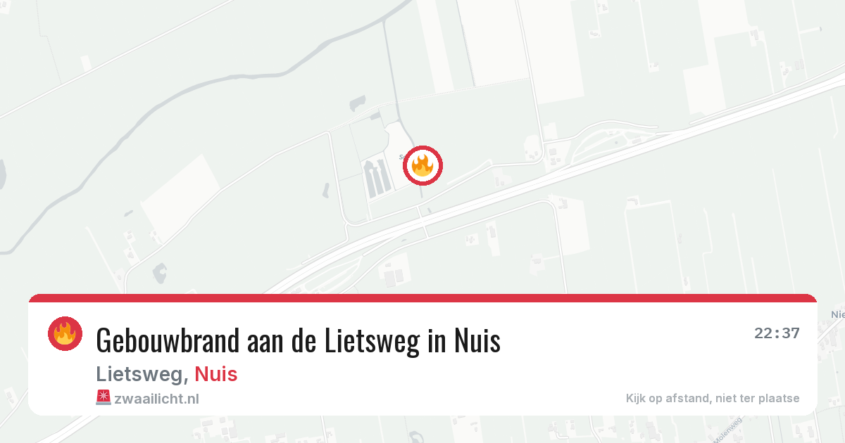 Gebouwbrand aan de Lietsweg in Nuis — 30 mei 2026