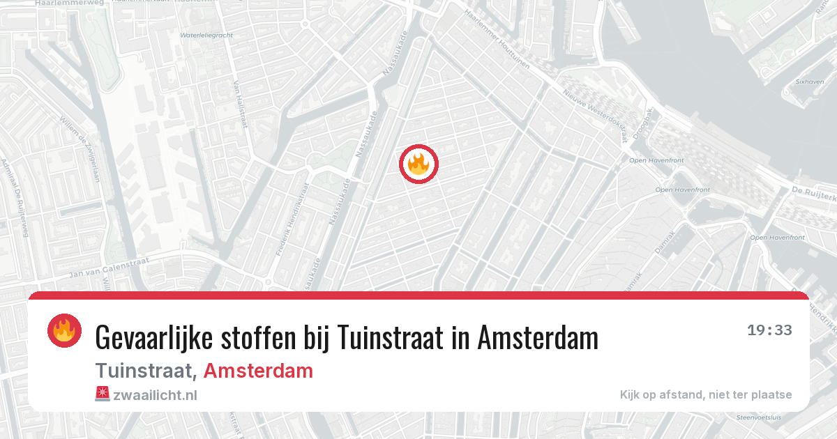 Gevaarlijke stoffen bij Tuinstraat in Amsterdam — 7 jul 2026