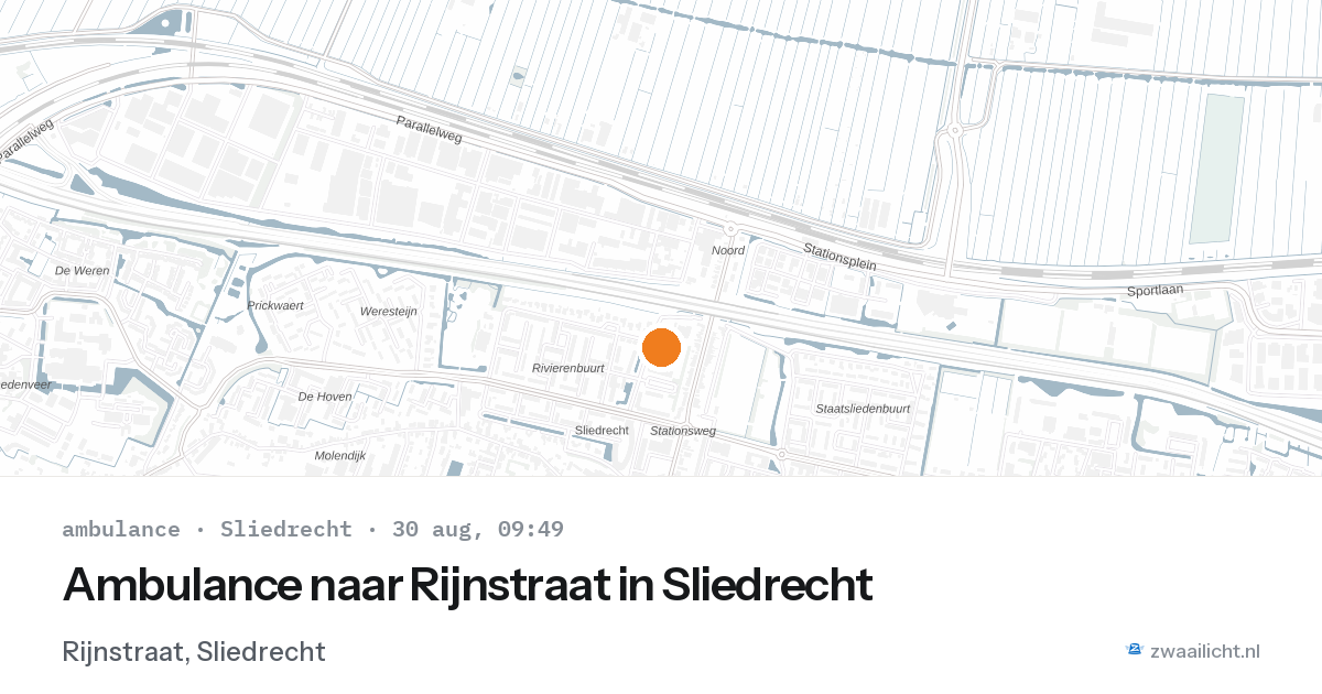 Ambulance naar Rijnstraat in Sliedrecht — 30 aug 2026