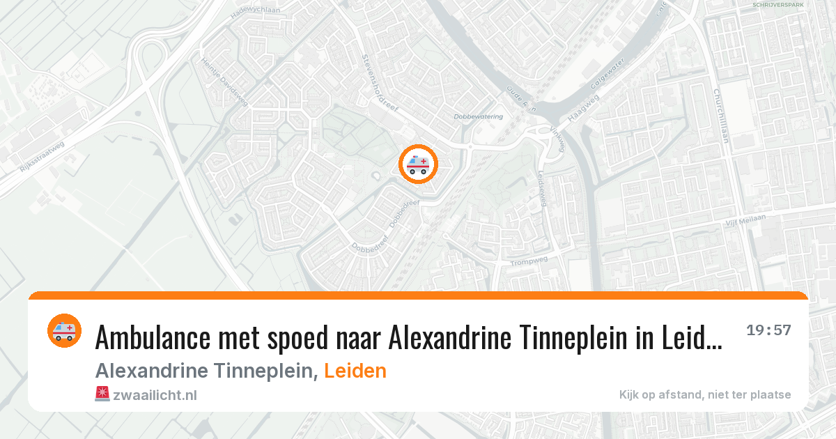 Ambulance met spoed naar Alexandrine Tinneplein in Leiden — 25 jul 2026