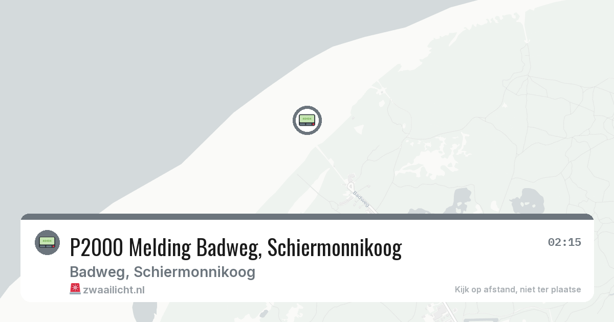P2000 Melding Badweg, Schiermonnikoog — 30 mrt 2026