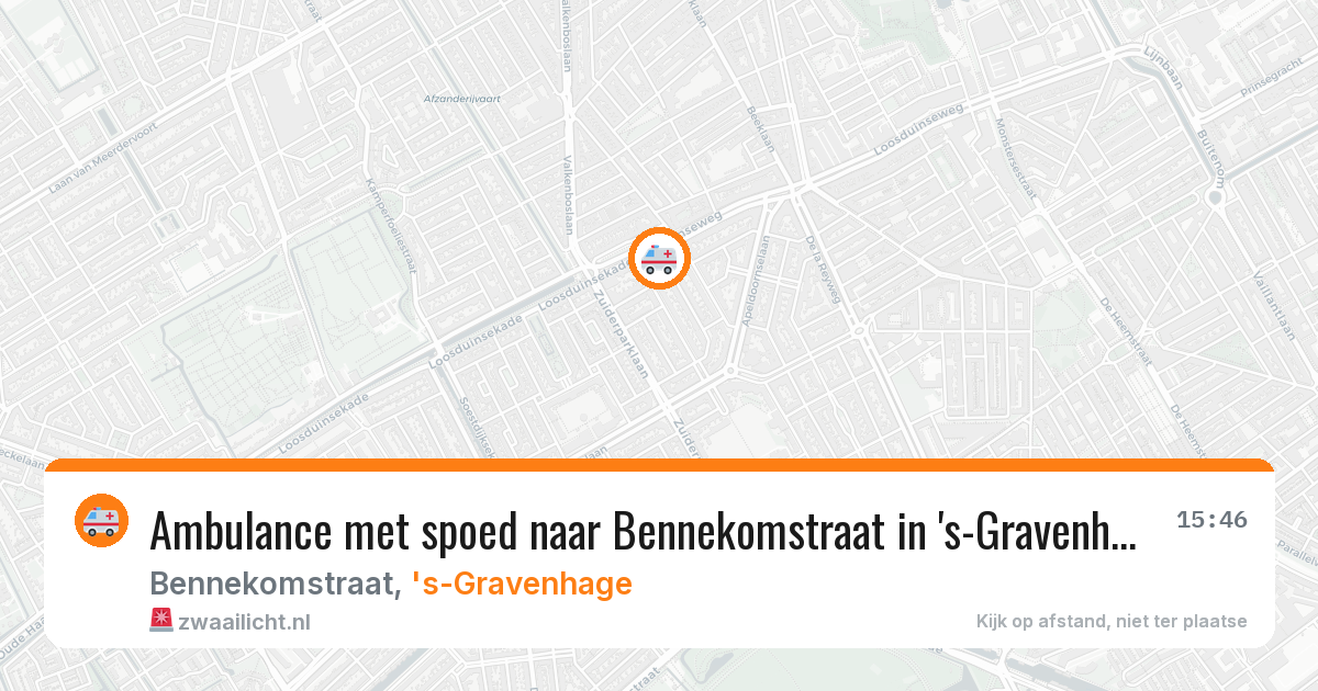 Ambulance met spoed naar Bennekomstraat in 's-Gravenhage — 3 jul 2026