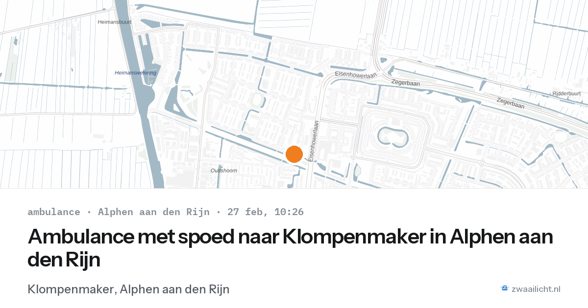 Ambulance met spoed naar Klompenmaker in Alphen aan den Rijn — 27 feb 2026
