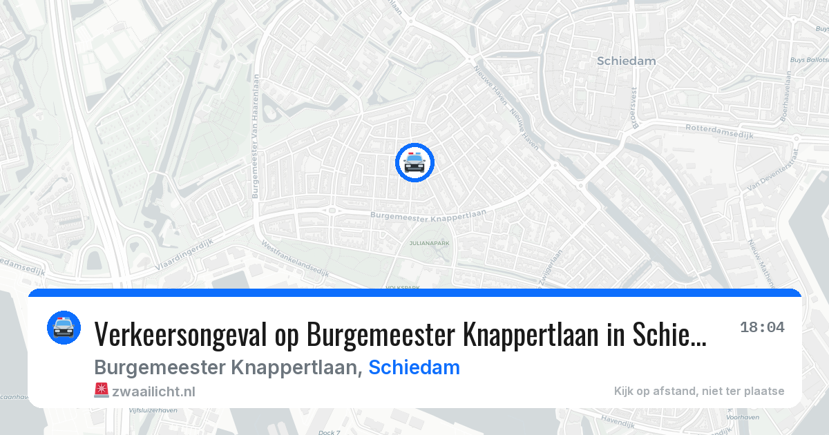 Verkeersongeval op Burgemeester Knappertlaan in Schiedam — 1 apr 2026