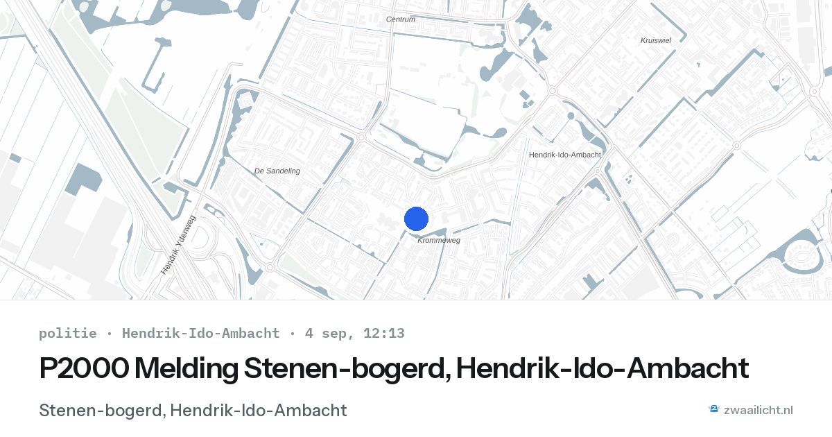 P2000 Melding Stenen-bogerd, Hendrik-Ido-Ambacht — 4 sep 2026
