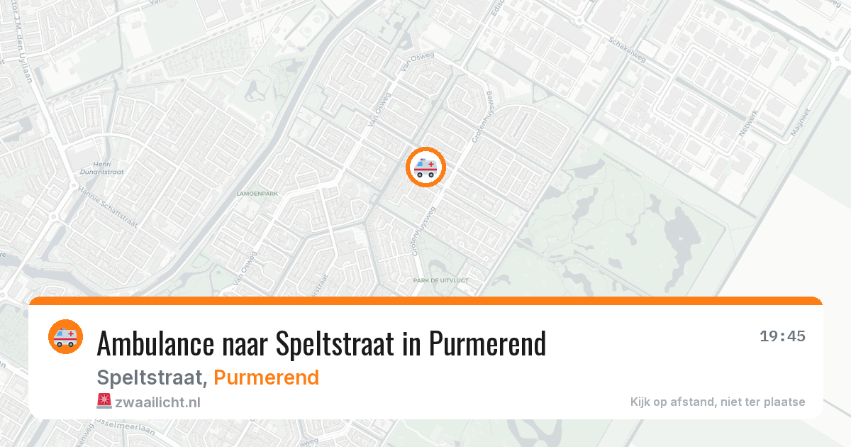 Ambulance naar Speltstraat in Purmerend — 11 aug 2026