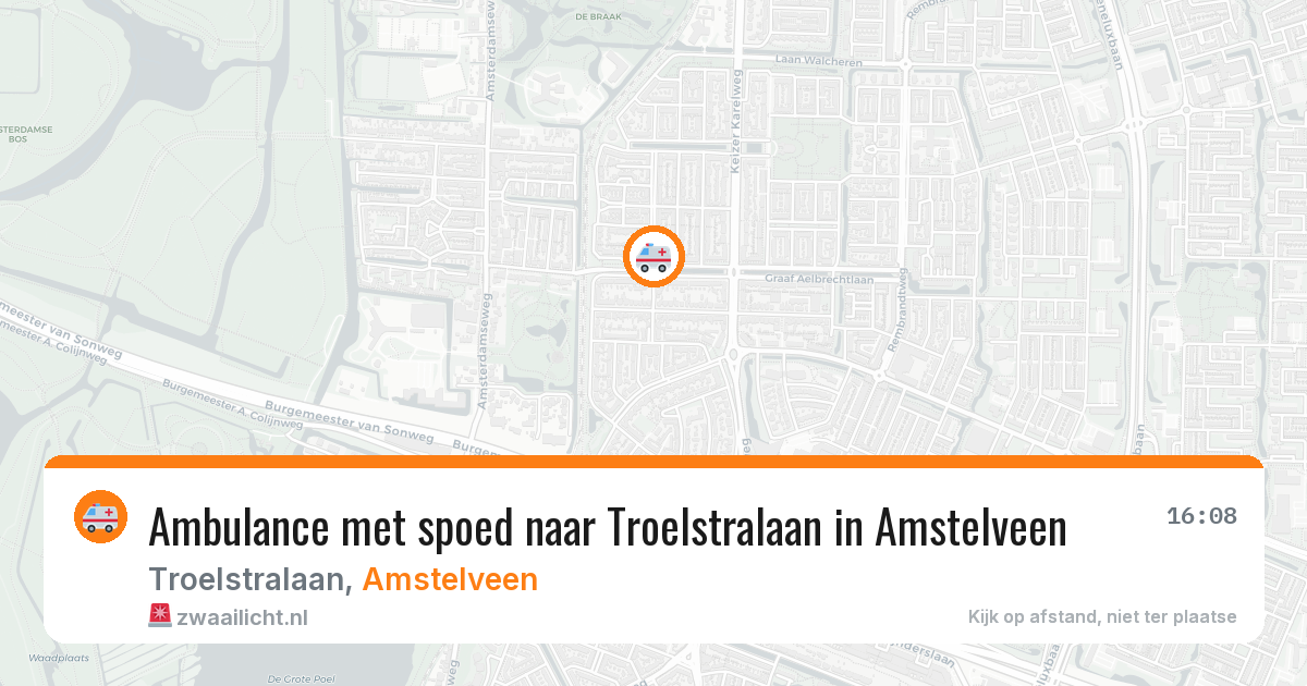 Ambulance met spoed naar Troelstralaan in Amstelveen — 24 jul 2026