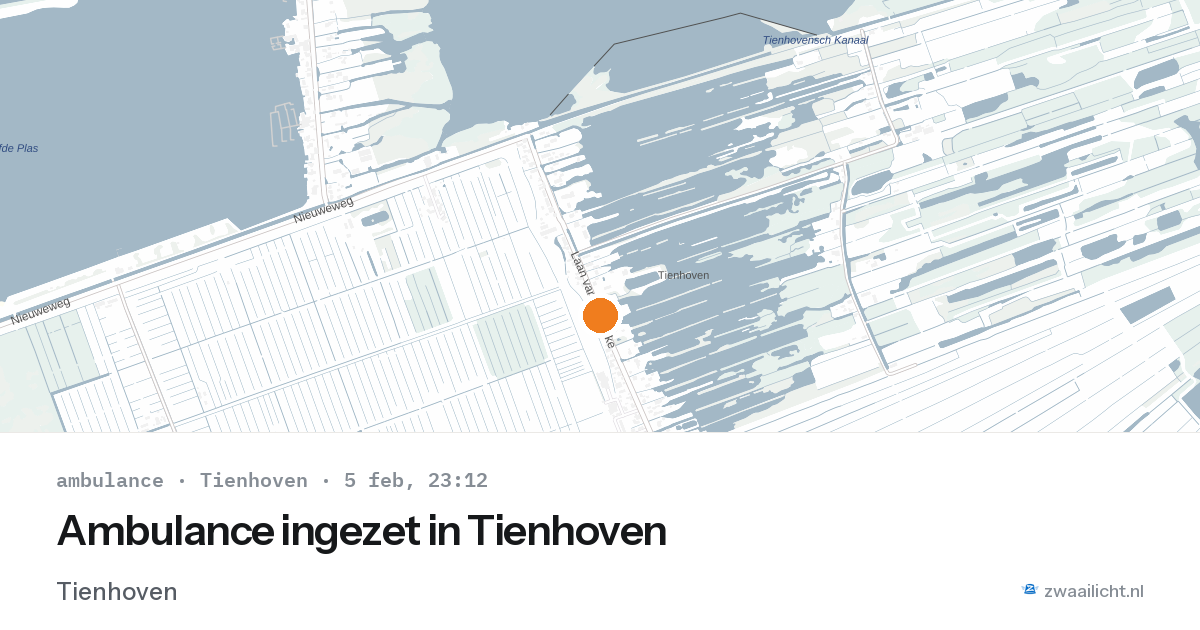 Ambulance ingezet in Tienhoven — 5 feb 2026