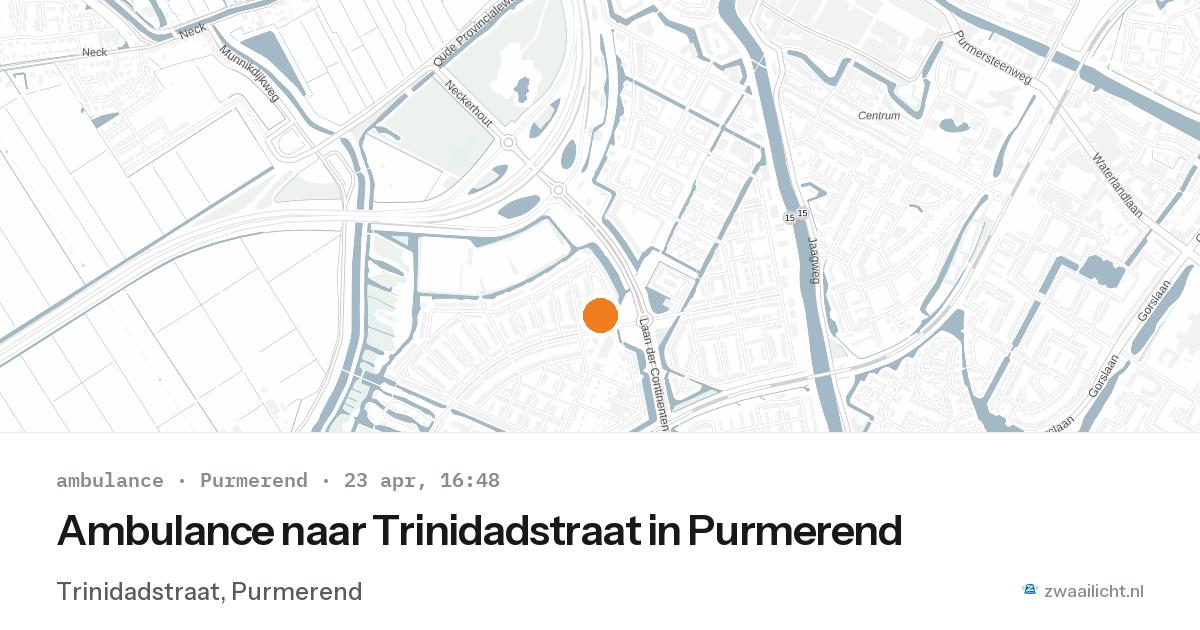 Ambulance naar Trinidadstraat in Purmerend — 23 apr 2026
