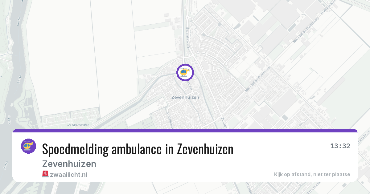 Spoedmelding ambulance in Zevenhuizen — 10 jul 2026