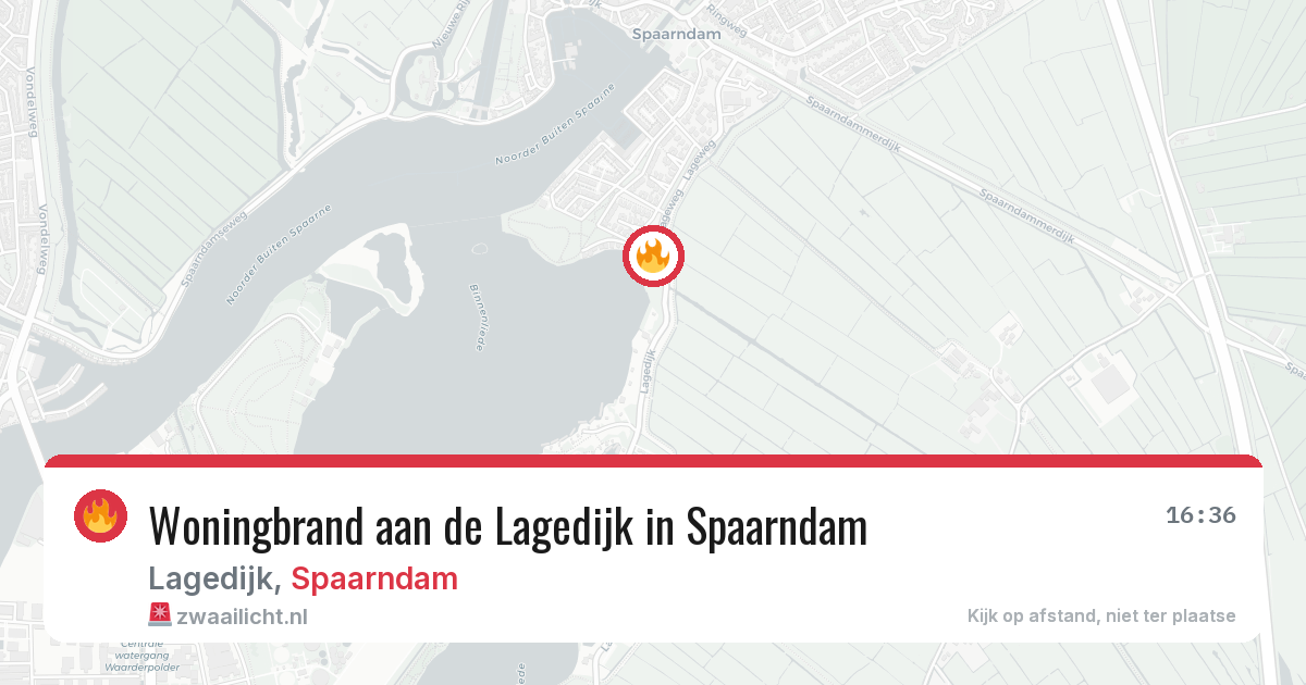 Woningbrand aan de Lagedijk in Spaarndam — 22 mrt 2026